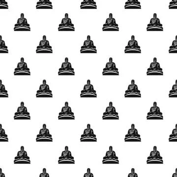Buddha statue pattern, simple style Stock Illustration