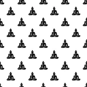 Buddha statue pattern, simple style Stock Illustration
