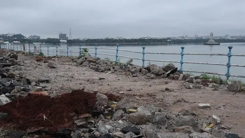 Buddha-statue-pavement-under-repair Stock Footage 141108011