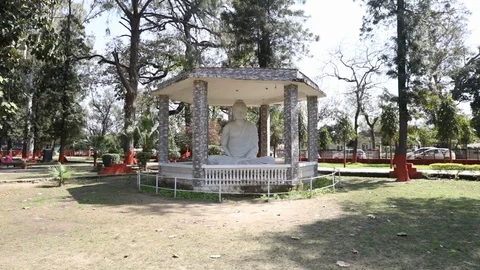Buddha statue in the public park Stock Footage 128122166