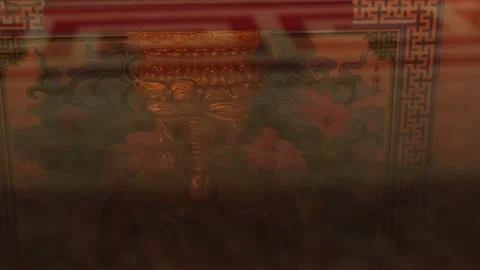 Buddha statue reflection in the water puddle Stock Footage 207661642
