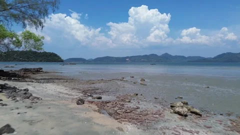 Buddha Statue on Remote Tropical Beach at Koh Jum Thailand South East Asia. Stock Footage 342223784