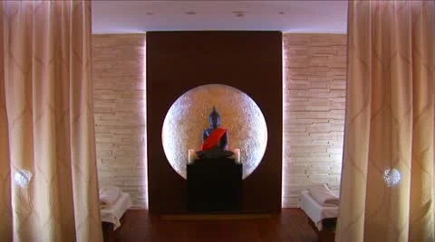 Buddha statue in the spa Stock Footage 12337031