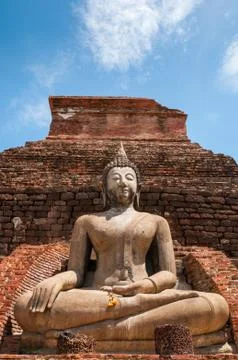 Buddha statue in Sukhothai Historical Park Foto stock