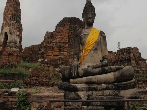 Buddha statue in temple Stock Footage 81132753