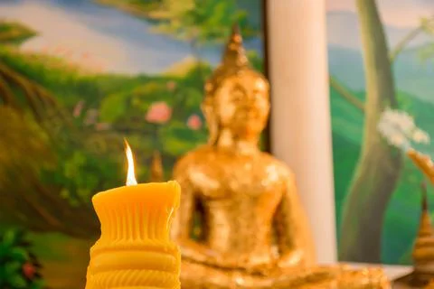 Buddha statue in temple Stock Photos