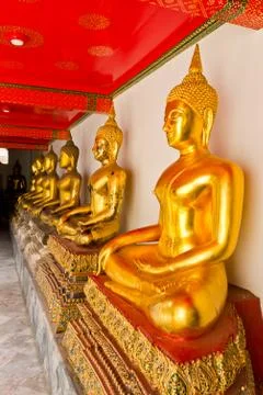 Buddha statue in thai temple Stock Photos