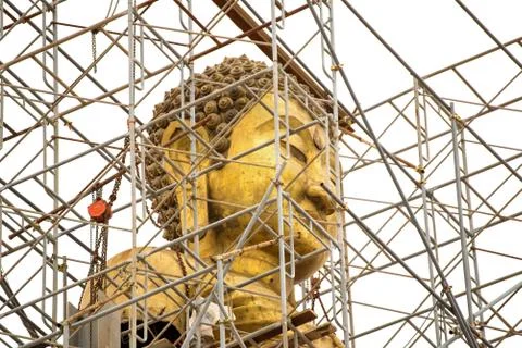 Buddha statue under construction Stock Photos