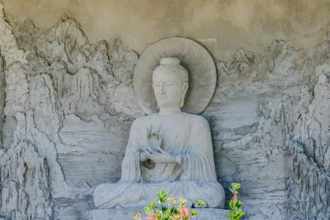 The Buddha statue is under construction in temple thailand. Stock Photos