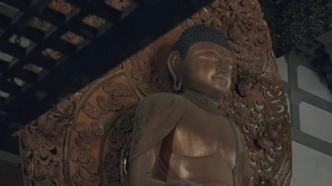 Buddha Statue at the Valley of the Temples Byodo-in Honolulu Hawaii Stock Footage 313156597