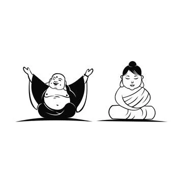 Buddha statue vector icon Stock Illustration