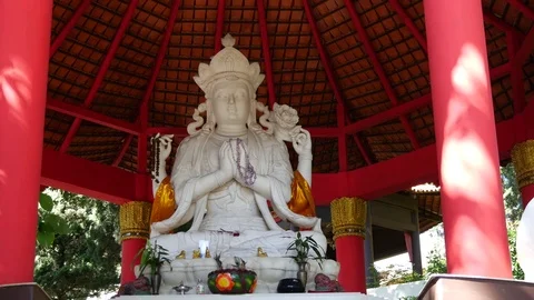 Buddha statue in Wat Phra That Doi Suthep Temple, Chiang Mai, Thailand Stock Footage 74684087
