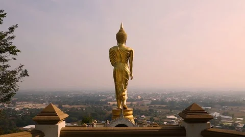 Buddha statue, Wat Phra That Khao Noi, Nan, Thailand.(Zoom in shot) Stock Footage 94600979