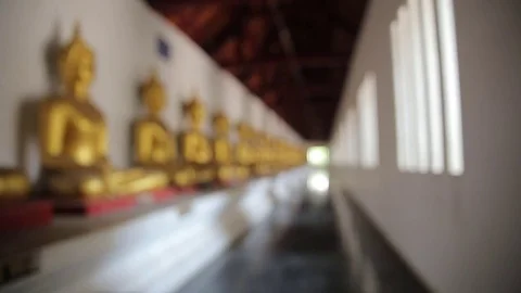 Buddha statue at Wat Phra Sri Ratana Mahathat Woramahawihan. The ancient temples Stock Footage 78561746