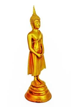 Buddha statue on white background. Stock Photos