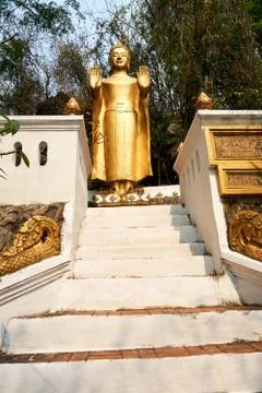 Buddha statues in Mount Phou Si, Luang Prabang, Laos Stock Photos