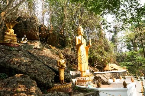 Buddha statues in Mount Phou Si, Luang Prabang, Laos Foto stock