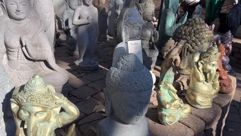 Buddha Statues at Son Silver West in Sedona Arizona Video stock 296350123