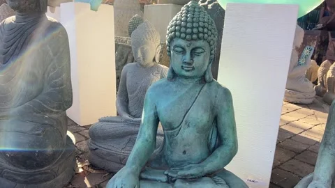 Buddha Statues at Son Silver West in Sedona Arizona Stock Footage 296350134