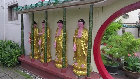 Buddha Statues At The Wall, Kek Lok Si Buddhist Temple, Penang, Malaysia 動画素材 296491815