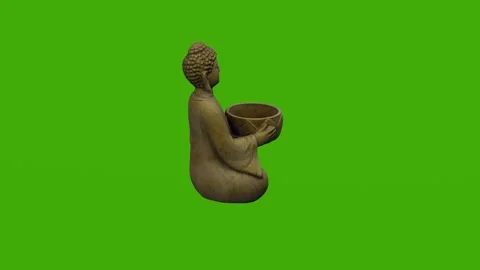 The Buddha statuette rotates on a green screen Stock Footage 279801897