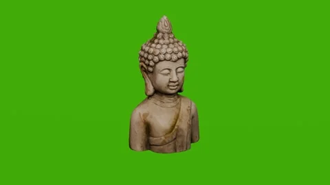 A Buddha statuette rotating on a green screen Stock Footage 279063229