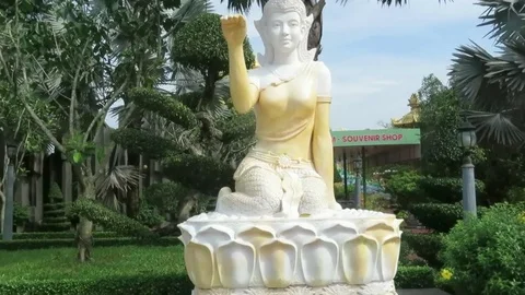 Buddha stone statue Stock Footage 70572476