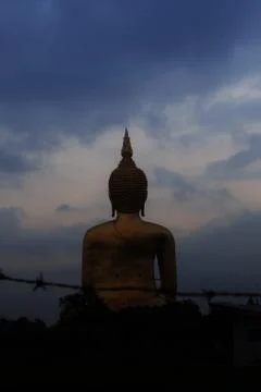 Buddha with the sunset. Foto stock