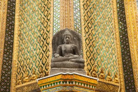 Buddha temple wall. Stock Photos