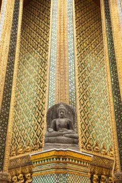 Buddha temple wall. Stock Photos