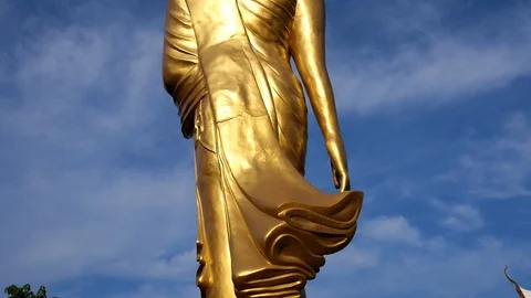 Buddha in Thai Temple Stock Footage 119123300