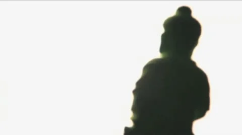 Buddha track from behind Stock Footage 10589502