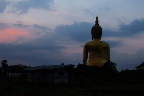 Buddha with the twilight. Stock Photos