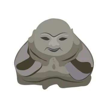 Buddha vector gray smile Stock Illustration