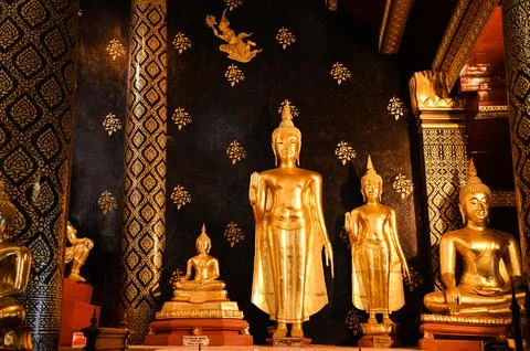 Buddha very beautiful in the temple , Buddha statue in thailand - Wat Phra .. Stock Photos