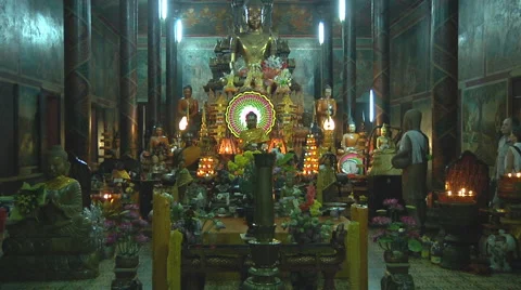 Buddha at the Wat Phnom in Phnom Penh , Cambodia Stock Footage 50658934