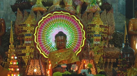 Buddha at the Wat Phnom in Phnom Penh , Cambodia Stock Footage 50659081