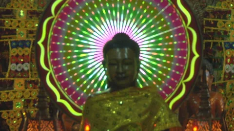 Buddha at the Wat Phnom in Phnom Penh , Cambodia Stock Footage 50659200