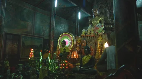 Buddha at the Wat Phnom in Phnom Penh , Cambodia Stock Footage 50659385