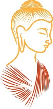 Buddha on white background in illustrator Stock Illustration