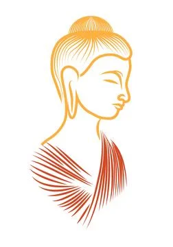 Buddha on white background in illustrator Stock Illustration