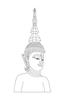 Buddha on white background in illustrator Stock Illustration