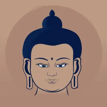 Buddha's head on a beautiful background Stock Illustration