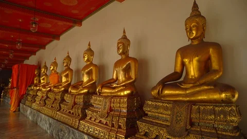 Buddhas statues in Thailand Stock-Footage 92774156
