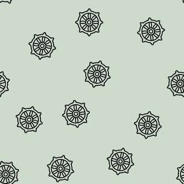 Buddhism religion line seamless pattern Stock Illustration