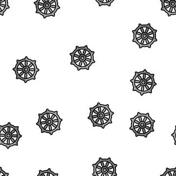 Buddhism religion vector seamless pattern Stock Illustration