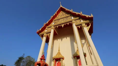 Buddhism temple with blue sky Video stock 47941180