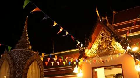 Buddhist architecture in Thai temple Stock-Footage 120432455