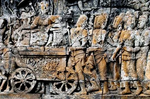 Buddhist bas-relief Stock Photos