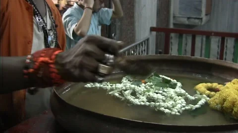 Buddhist blessing in a temple in India Stock Footage 52067634